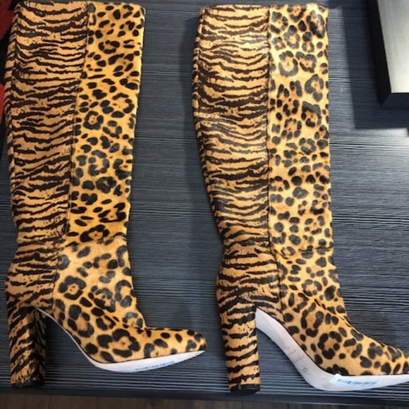 ANTONIO MELANI Shoes - NWOT Leopard/Tiger calf fur boots